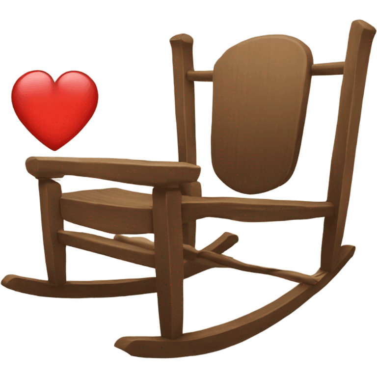 cozy rocking chair with a heart-shaped hole in the headboard emoji