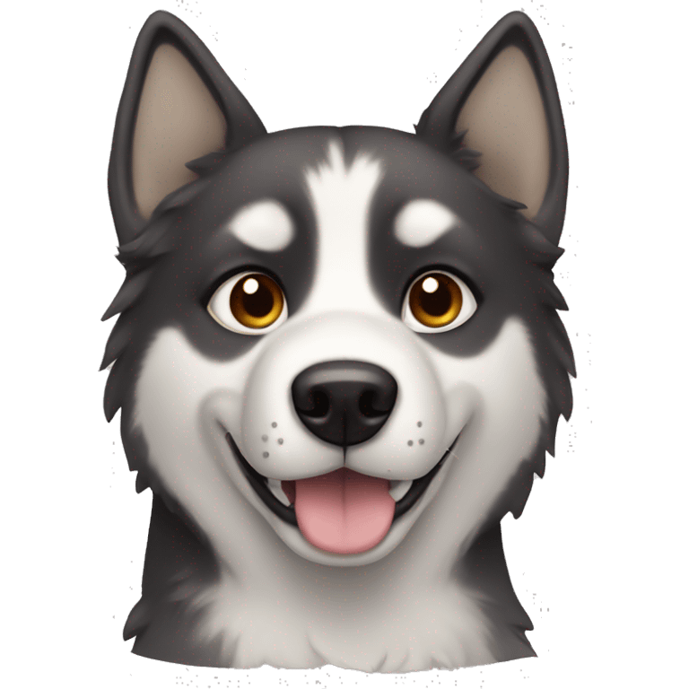 dog husky with brown eyes emoji