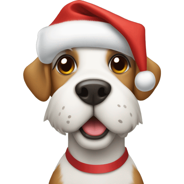 Dog with Christmas hat  emoji