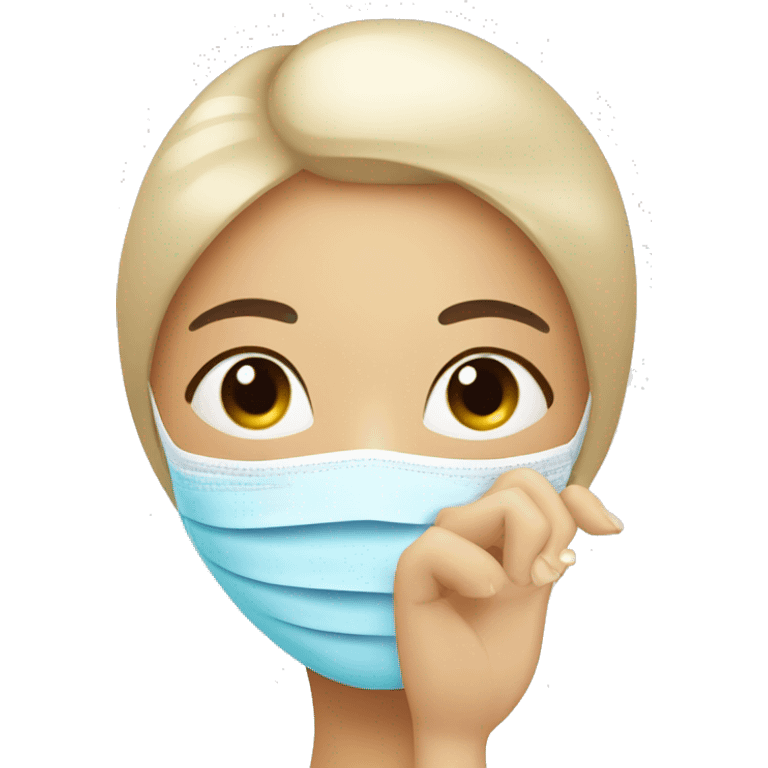 Lady with face mask spa beauty full face relaxing emoji