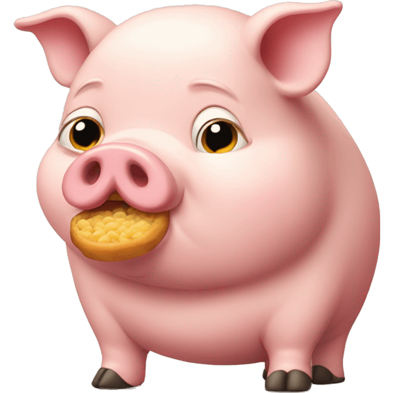 Fat pig eating emoji