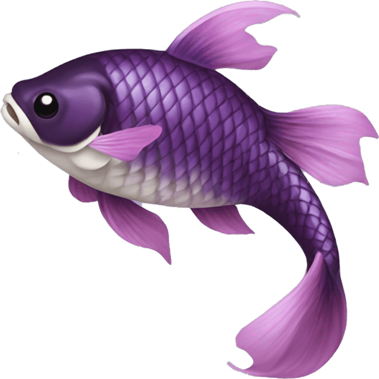 Dark plum purple koi fish emoji