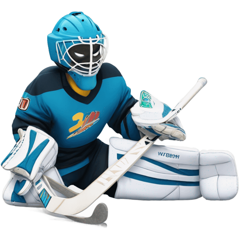 Hockey goalie doing the splits emoji