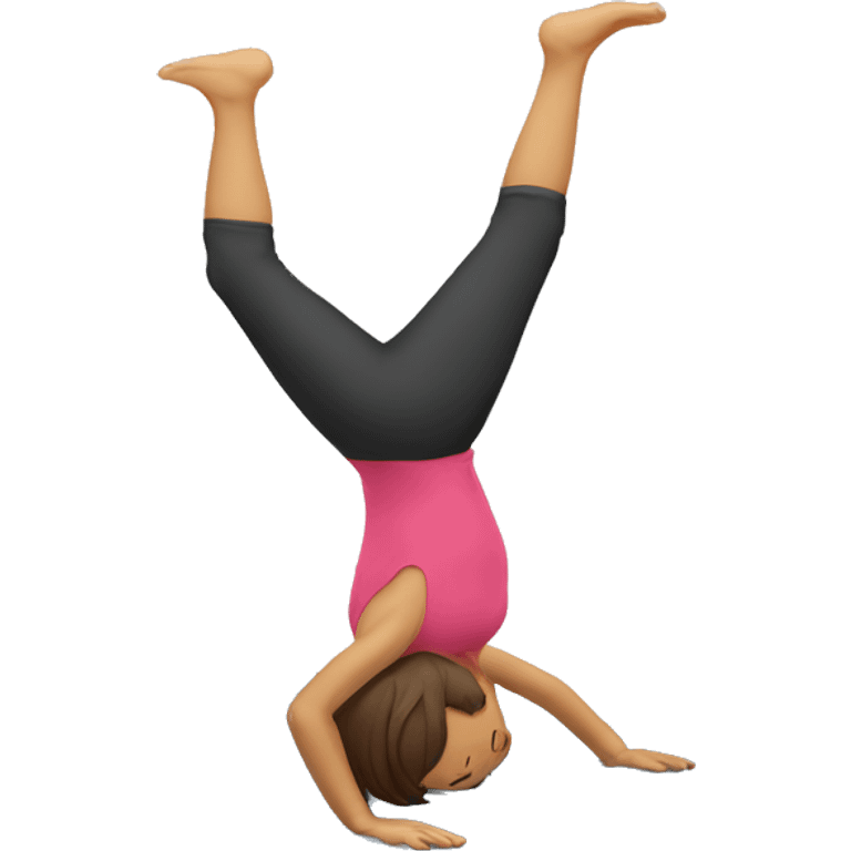 A mom doing handstand while handstandi emoji