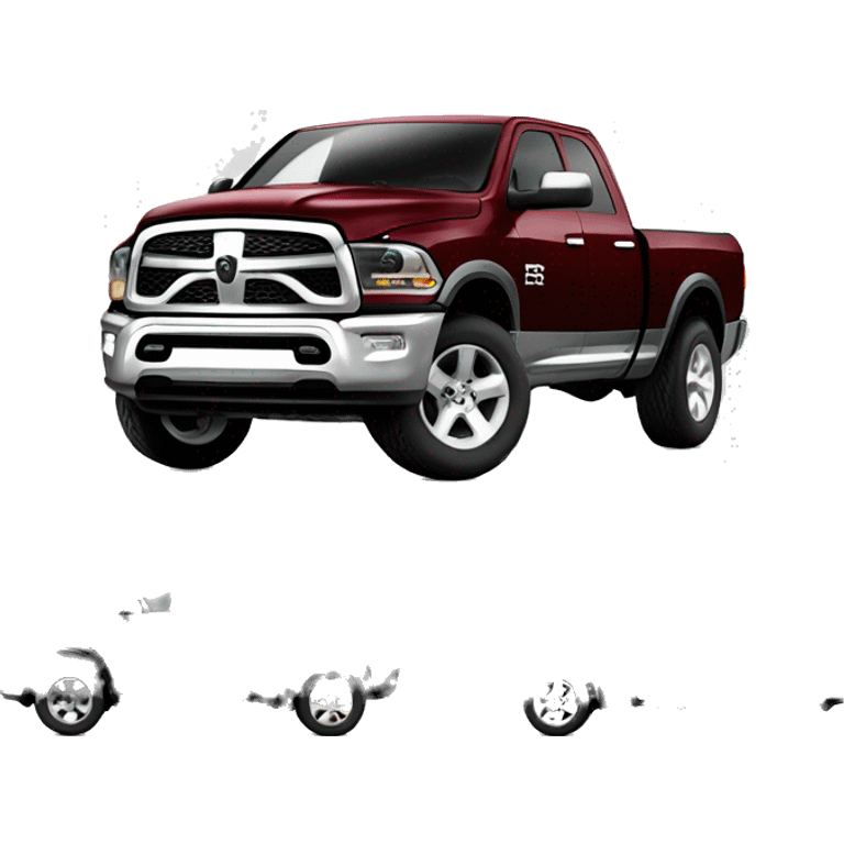 Maroon dodge ram with big wheels emoji