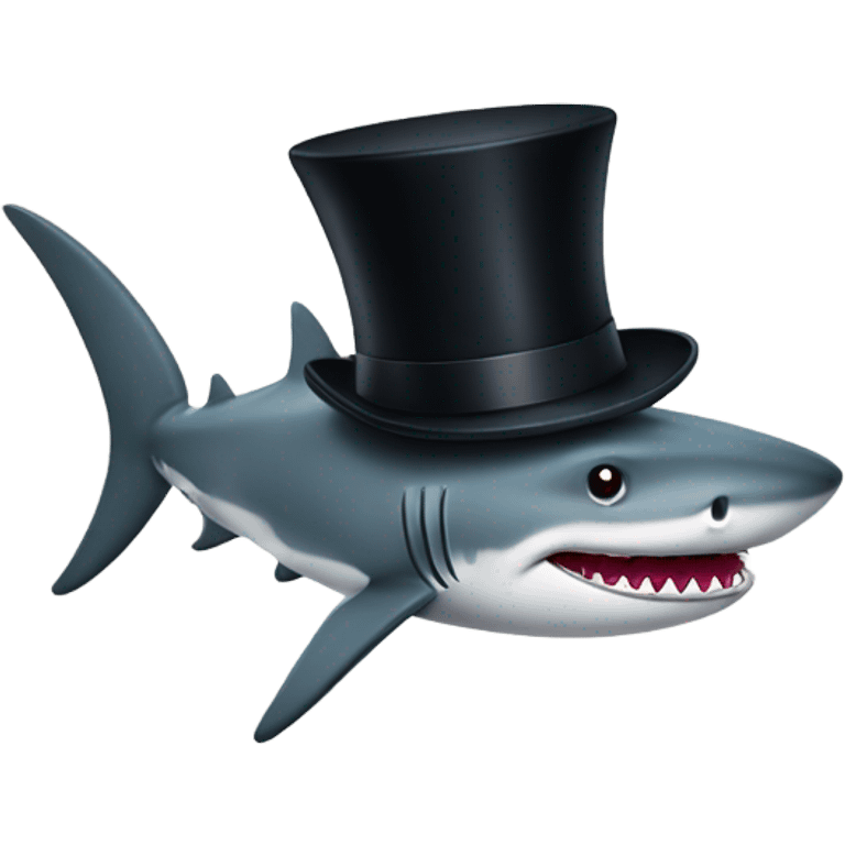 shark with tophat emoji