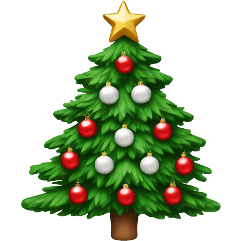 Christmas tree with red and white ornaments emoji