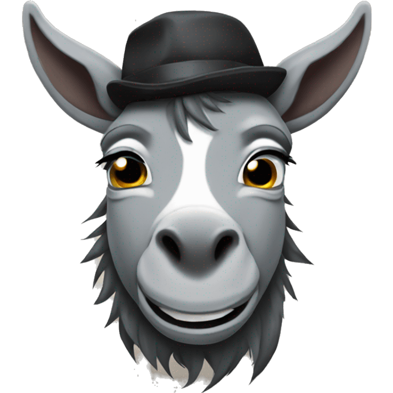 gangster donkey with teardrop tattoos emoji