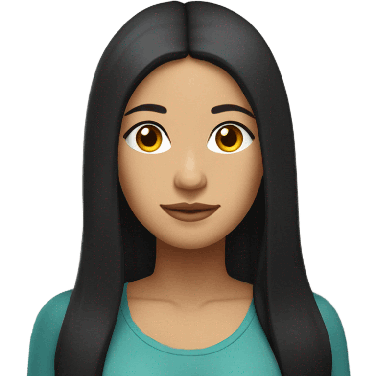 lightskin latin woman with straight long black hair wearing a yoga outfit  emoji