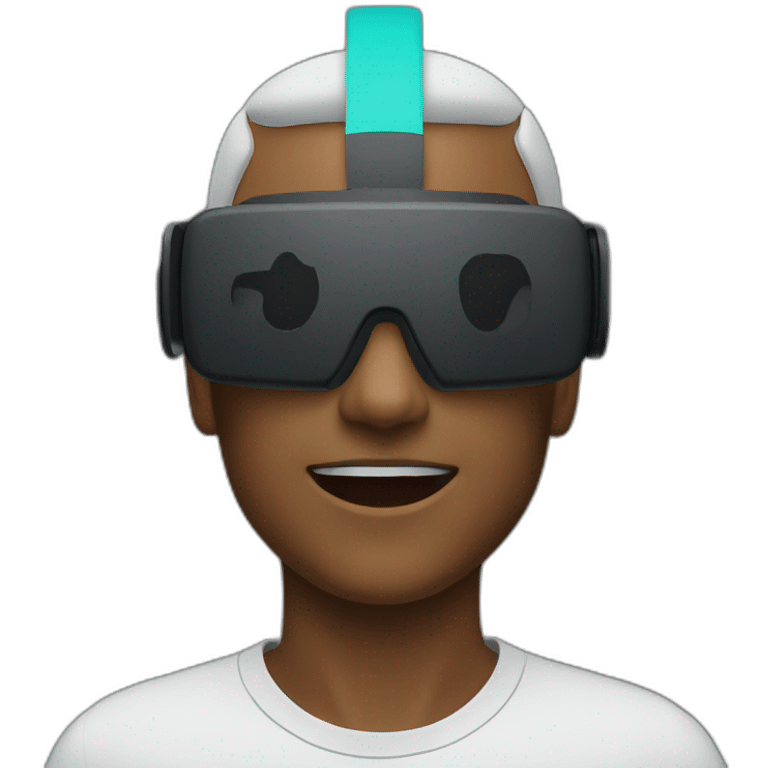 person wearing an Apple Vision Pro VR/AR headset emoji