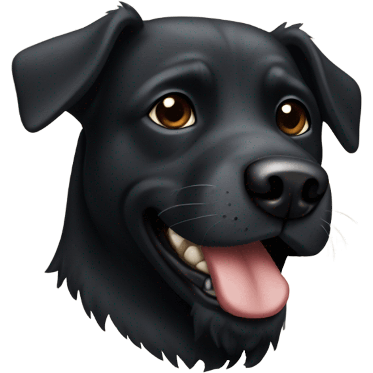 black dog with black beard on chin emoji