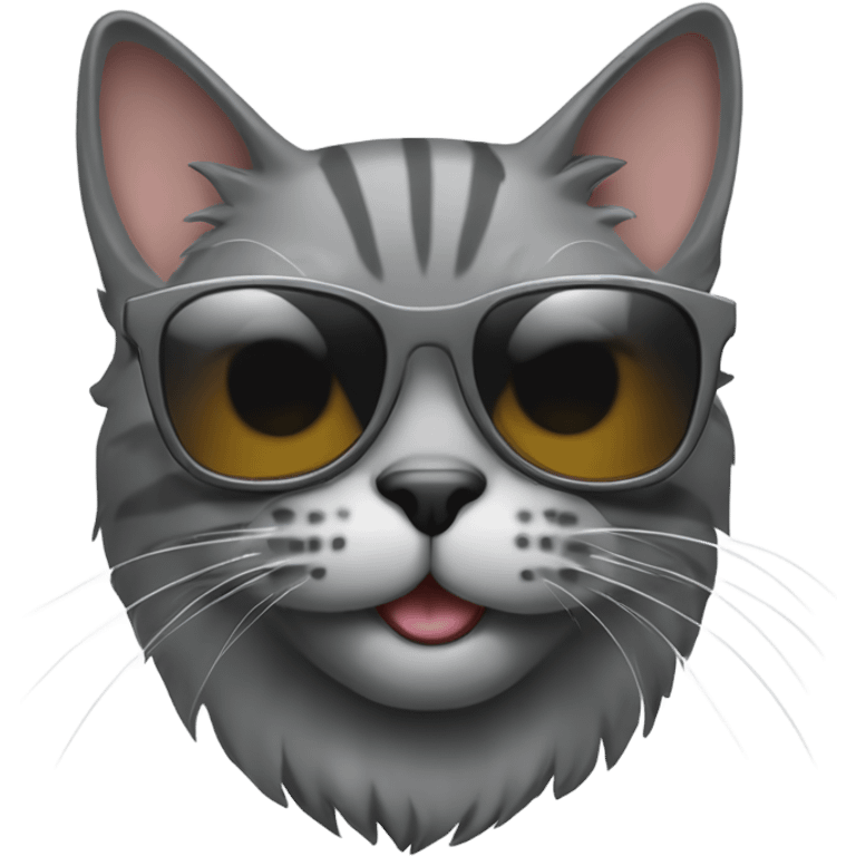 scotish cat gray color with sunglasses emoji