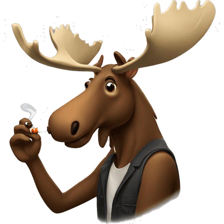 Moose smoking cigarette emoji