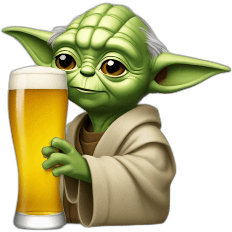 Yoda qui boit de la bière emoji