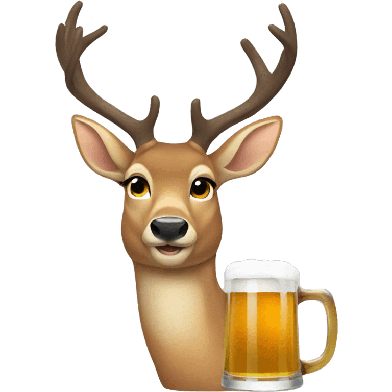 Deer drinking beer emoji