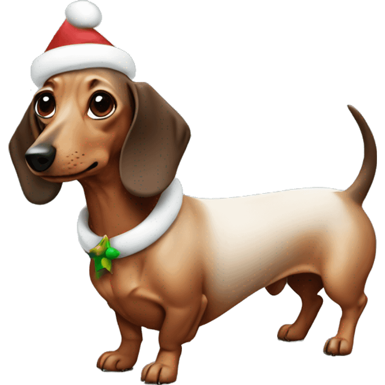 Christmas dachshund emoji