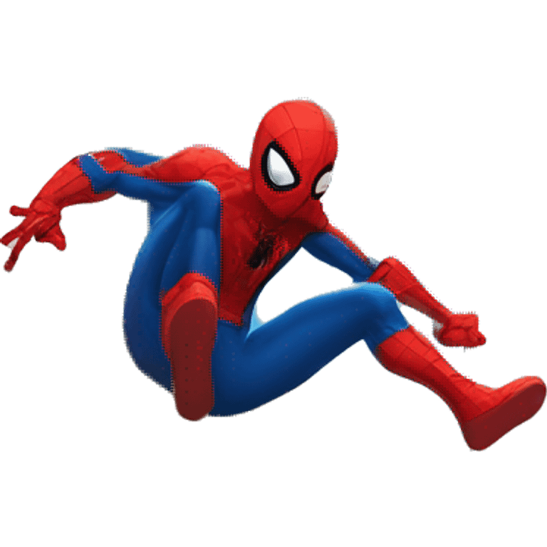 Spider man qui saute depuis un immeuble emoji