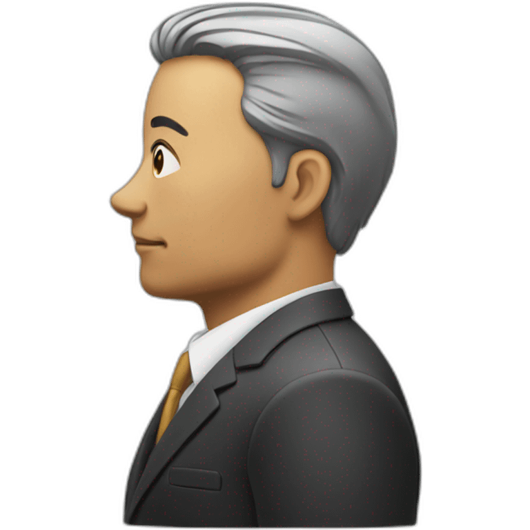 man in suit looking to the right (side view) emoji