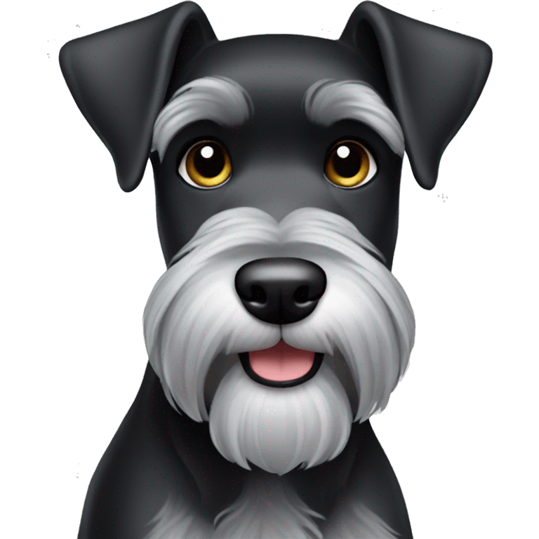 Black and silver miniature schnauzer emoji