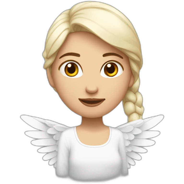 Une fille avec des ailes blanches emoji