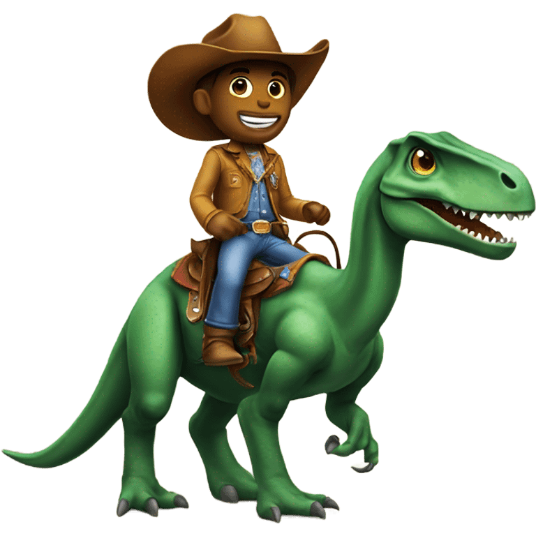 Cowboy on a dinosaur  emoji