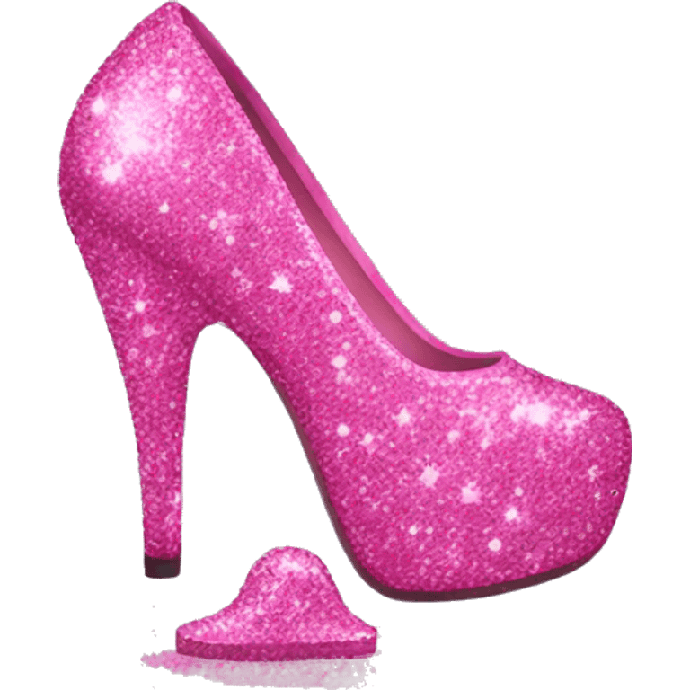 Pink glitter heel emoji