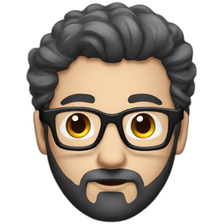 caucasian astronaut with black beard, man-bun and glasses emoji