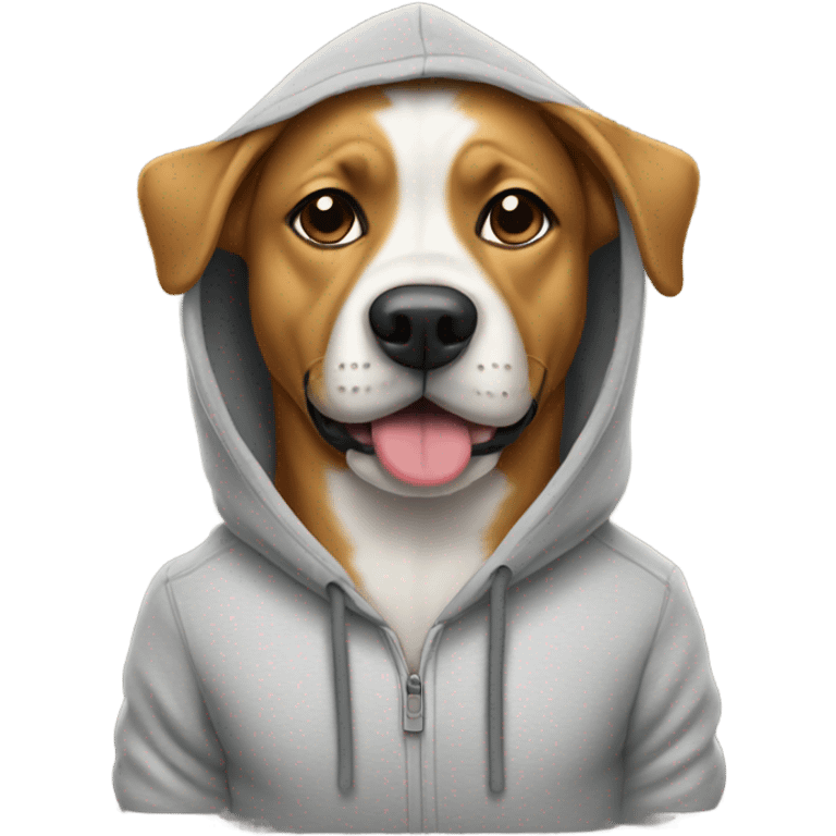 Dog wearing a hoodie emoji