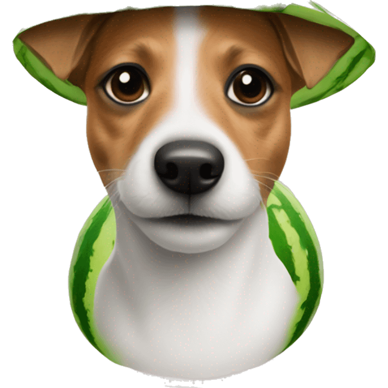 a jack russel in watermelon disguise emoji