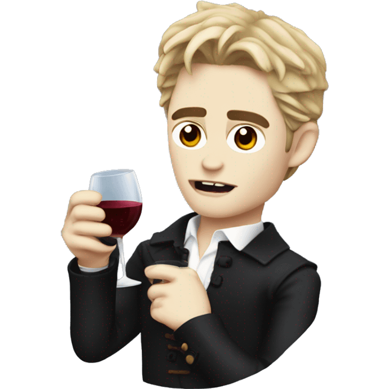 vampire edward cullen drinking wine emoji