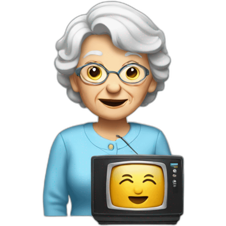 can I have an emoji of an old lady with a tv for a head emoji