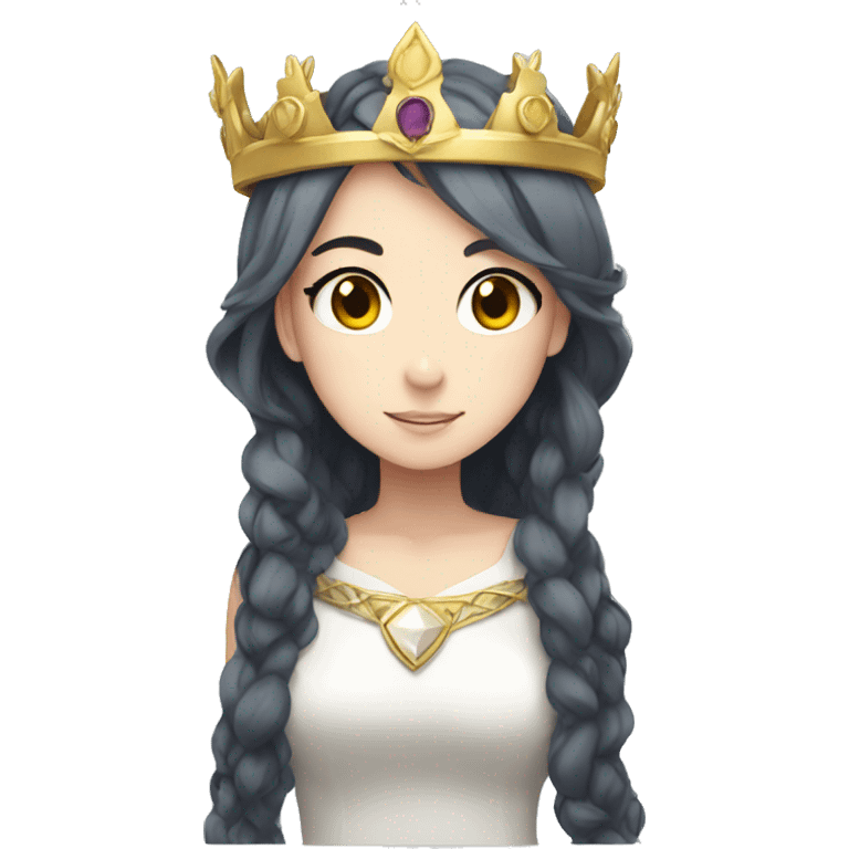 White Anime girl wearing crown emoji