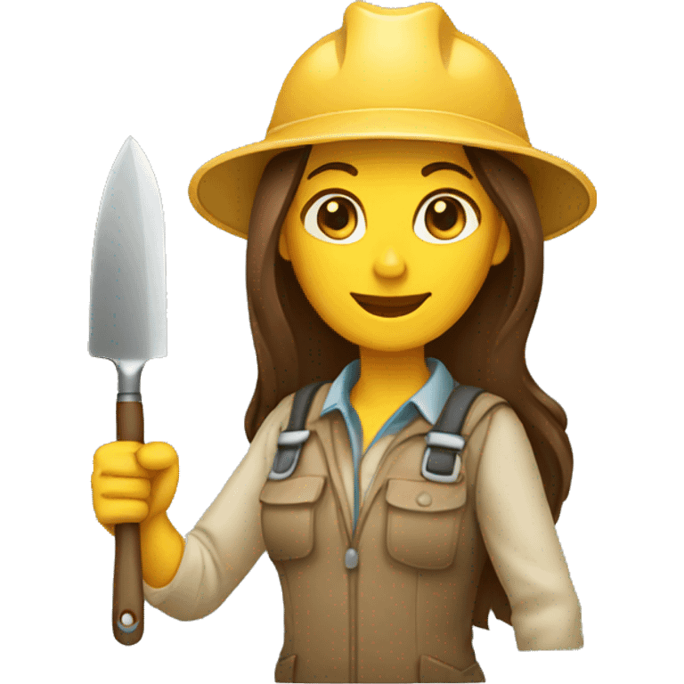 Female archaeologist holding trowel emoji emoji