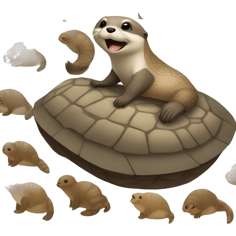 Loutre sur tortue  emoji