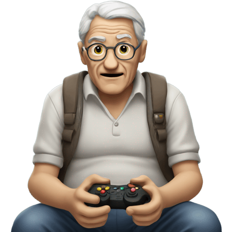 Old man playing video games  emoji