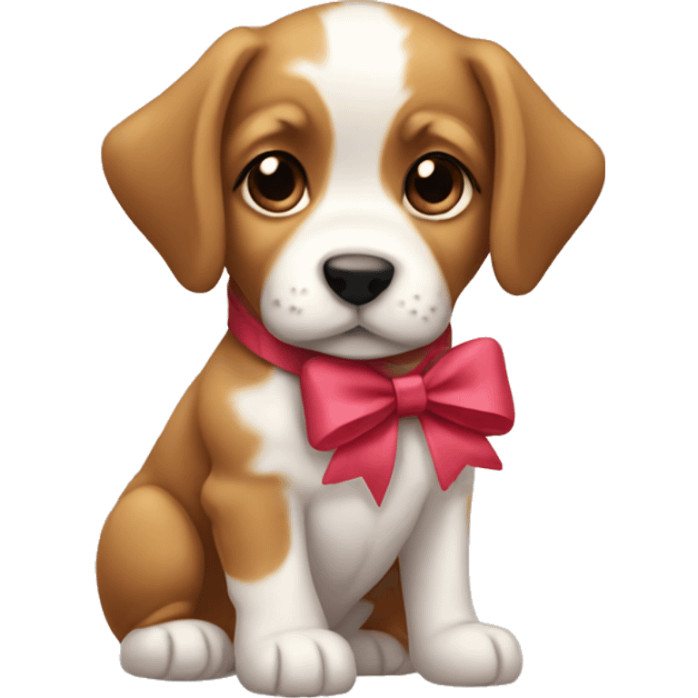 Puppy with bow emoji