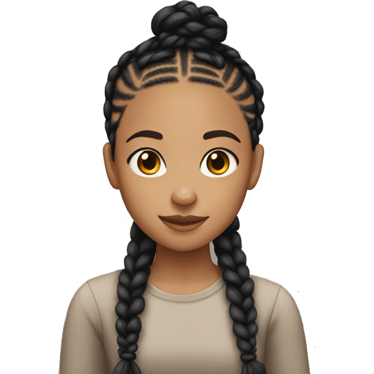 Light skin girl with braids emoji