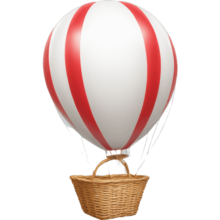  white static balloon with red basket emoji