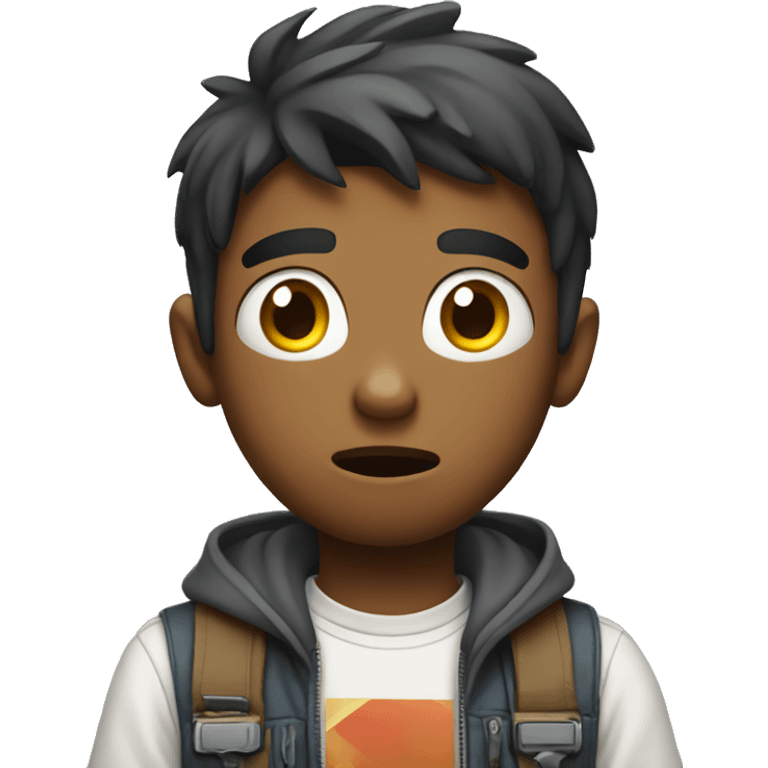 confused boy playing video game emoji