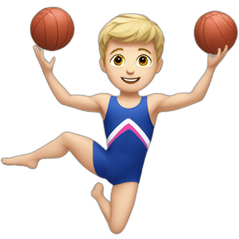 sporty european boy in gymnast leotard emoji