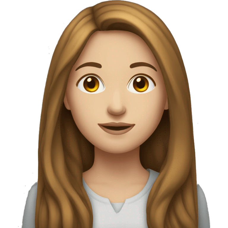 White-woman-with-long-brown-hair-young emoji