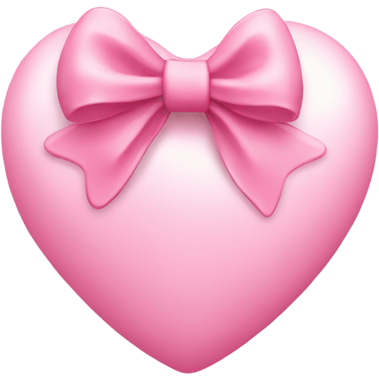 Light pink love heart with a bow around it  emoji