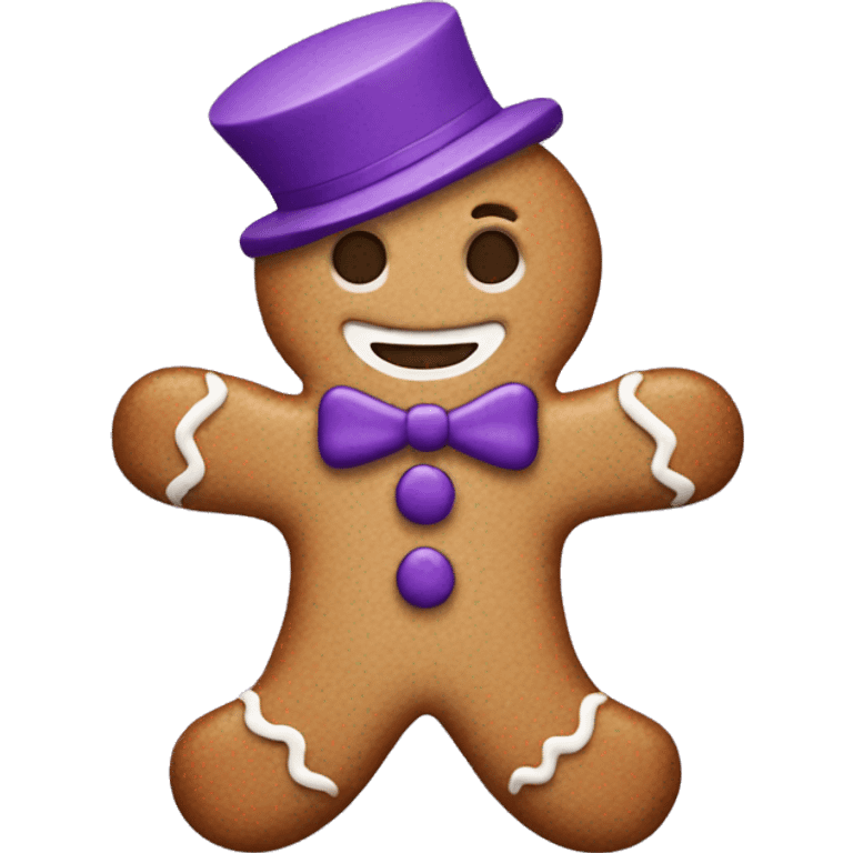 A purple gingerbread man  emoji