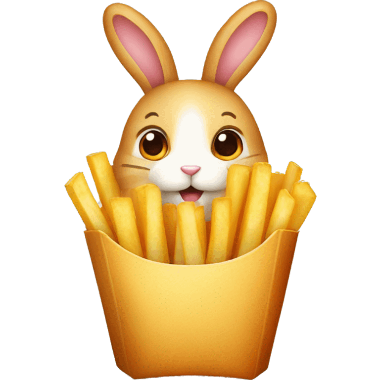 french fries rabbit emoji