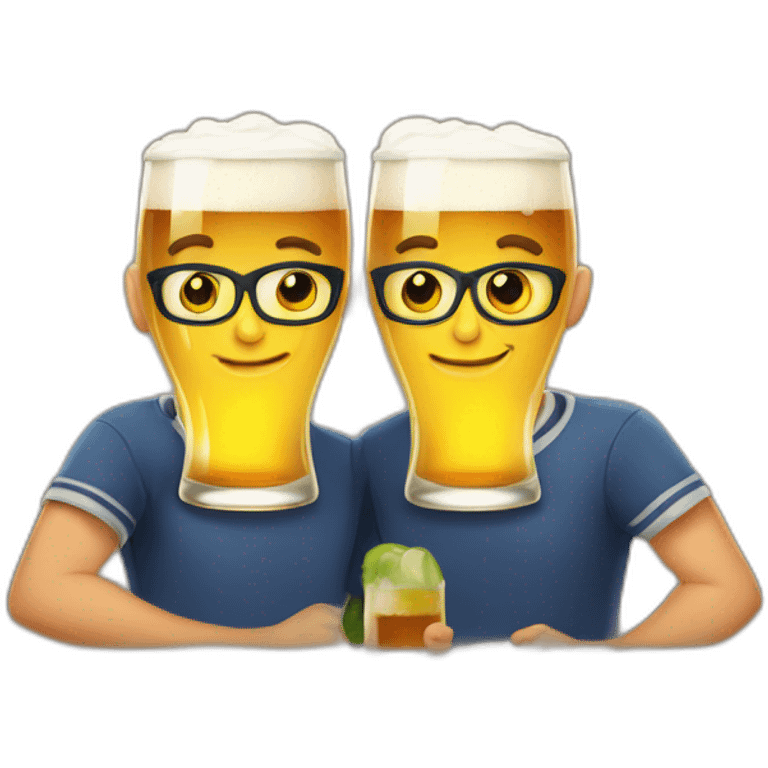 Carl and Karl white twins  drink beer emoji