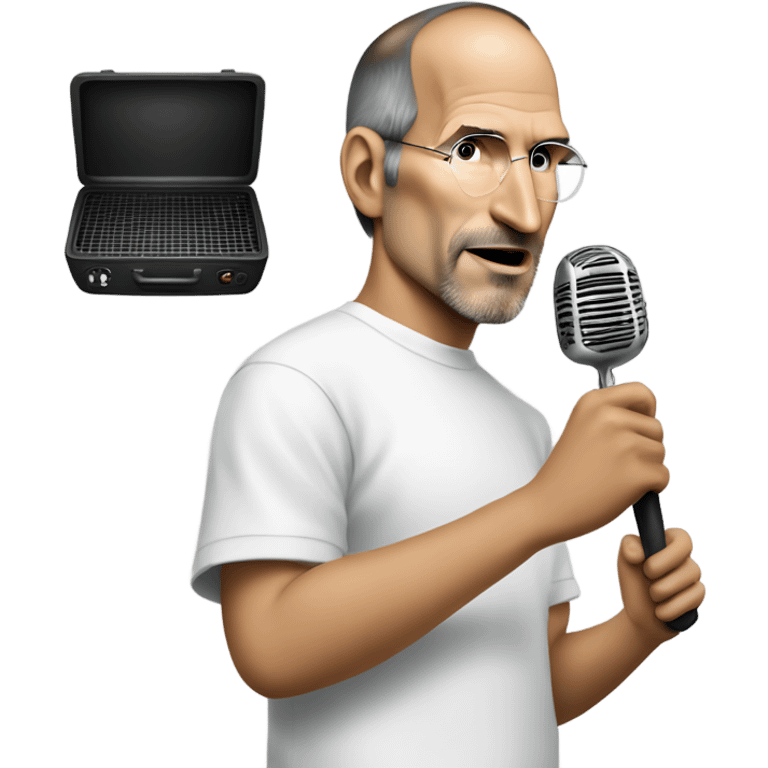 Steve Jobs as a rapper with grill emoji