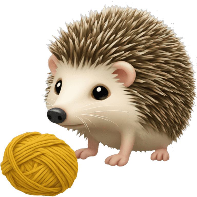 Combine hedgehog with knitting  emoji