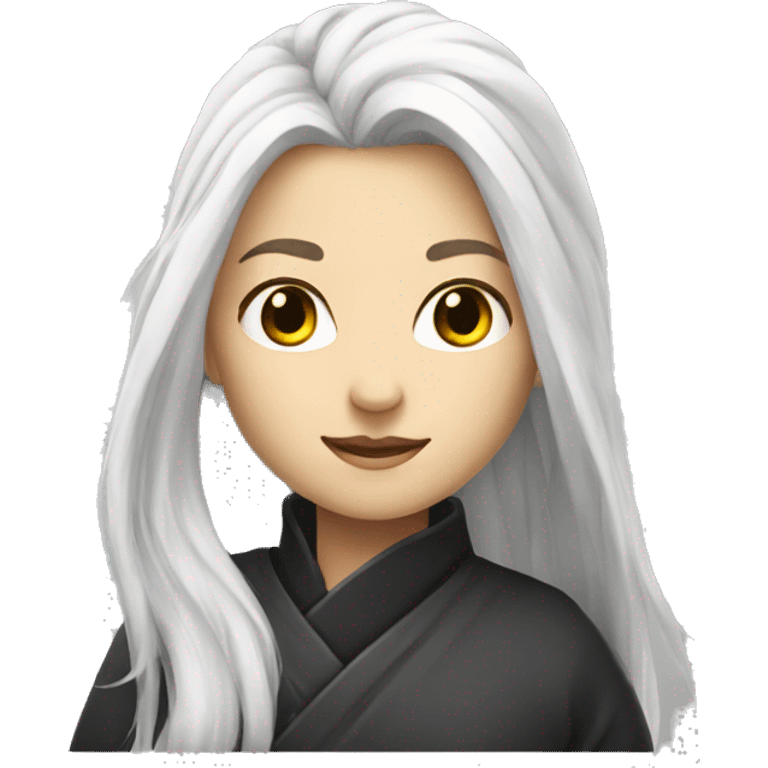 long-white-hair,ninja-girl emoji