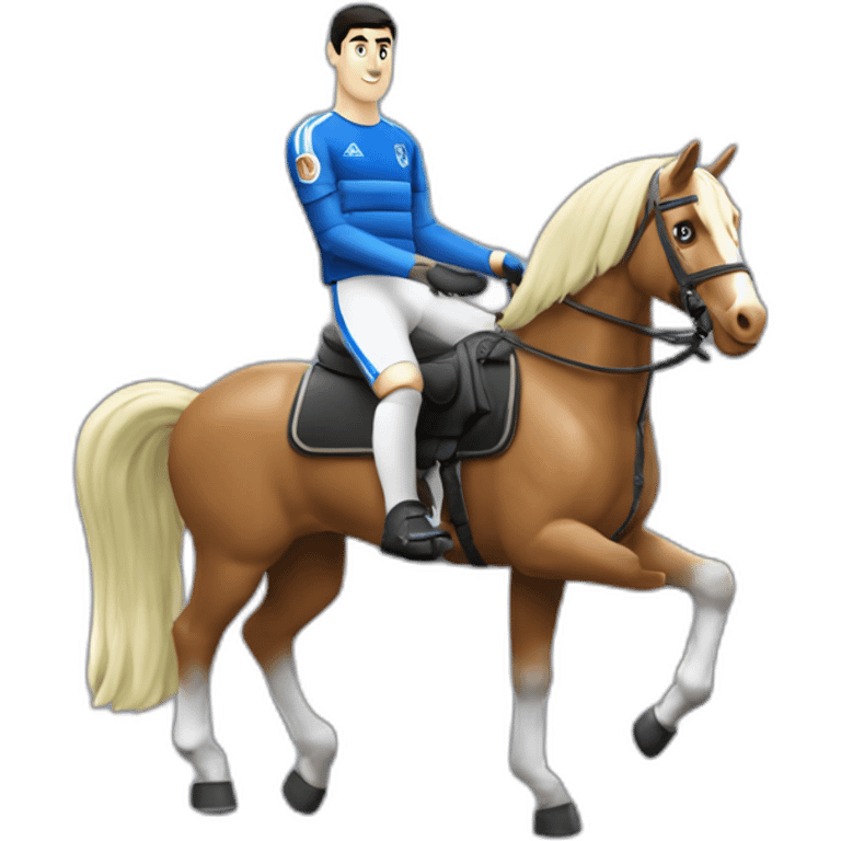 Thibaut Courtois sur un cheval emoji