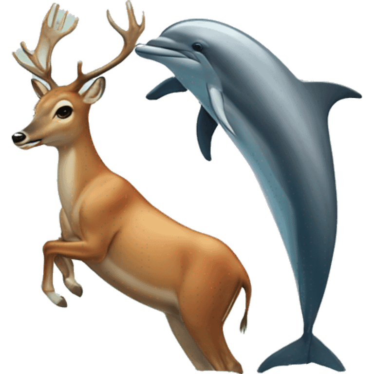 deer and dolphin  emoji